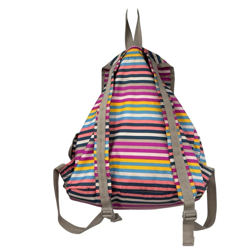 LeSportsac Voyager‎ Backpack Stripe Multicolor Pockets Diaper Bag Travel Large